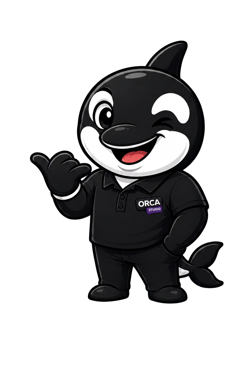 Orquinha, mascote da Orca Studio